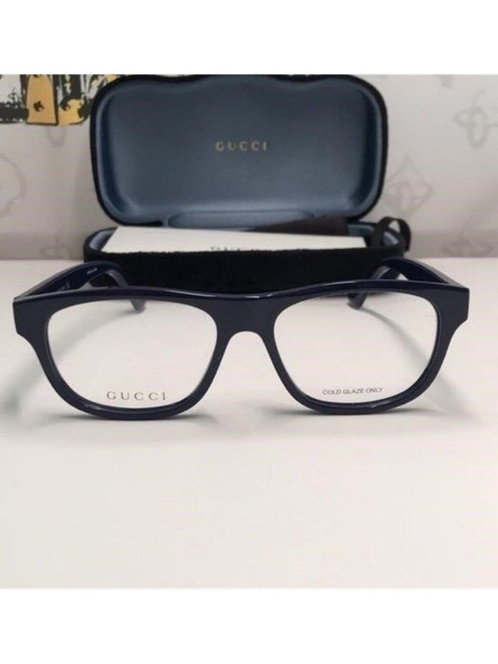Gucci GG0768O 003 – Shiny Blue Rectangular Frame | 54-16-145 | New Authentic” - Picture 8 of 12